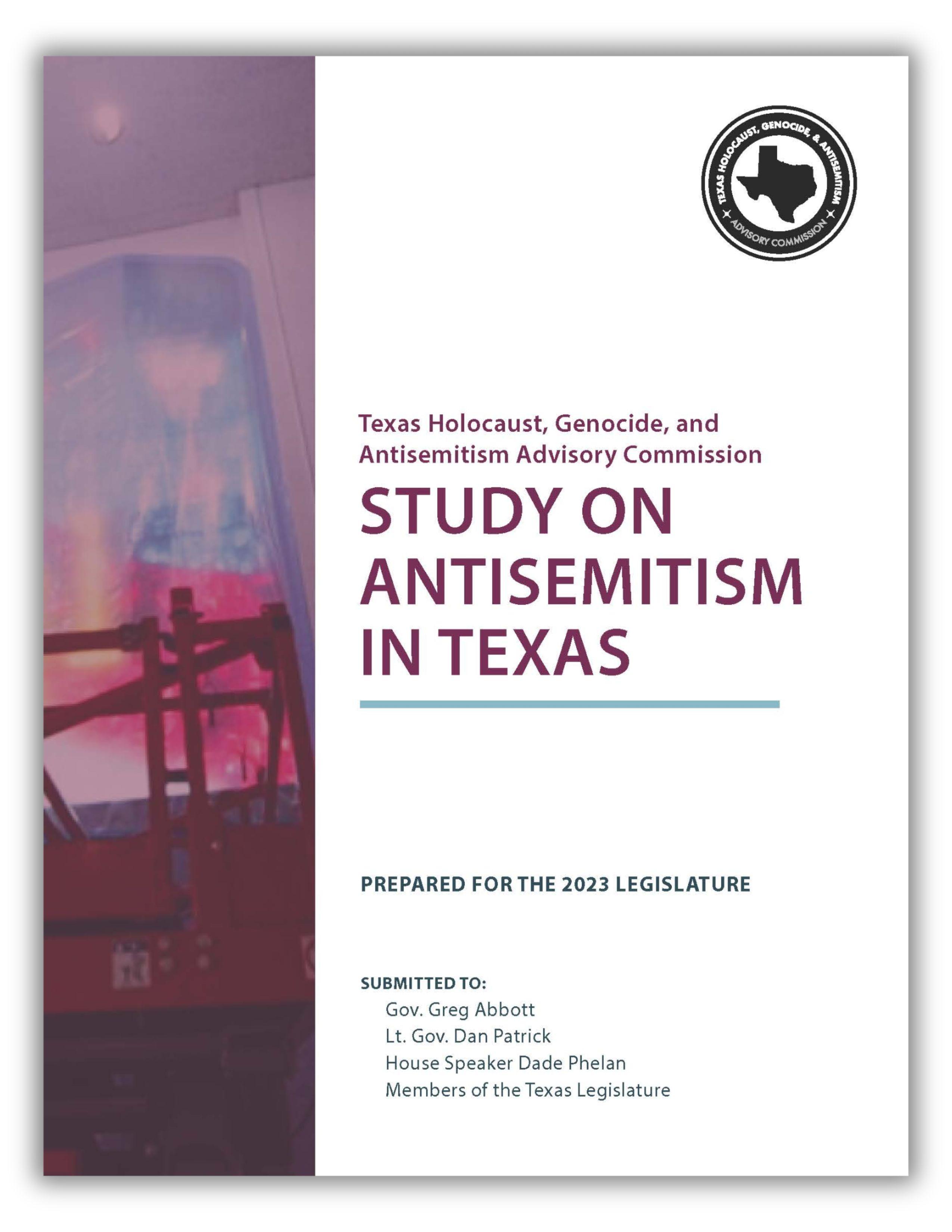 Study on Antisemitism in Texas 2022 Cover